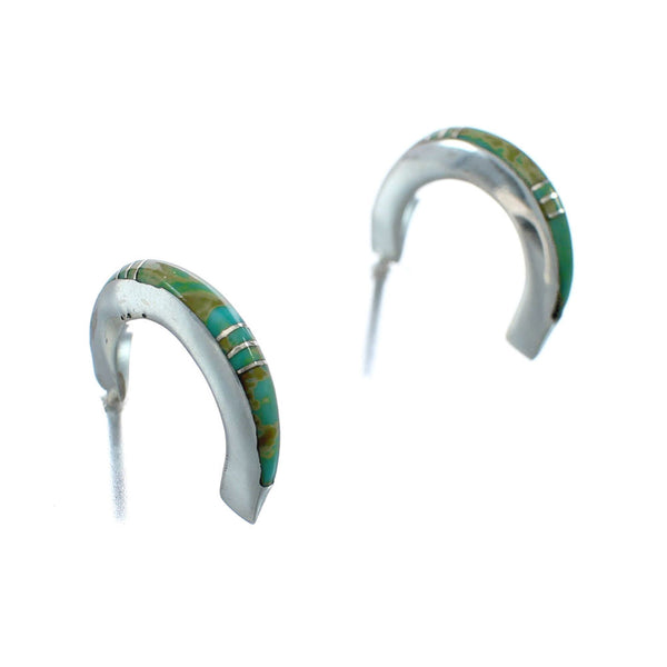 Sterling Silver Southwest Turquoise Post Hoop Earrings JX129937